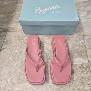 Seychelles Sunflower Pink Square-Toe Sandals -Size 7